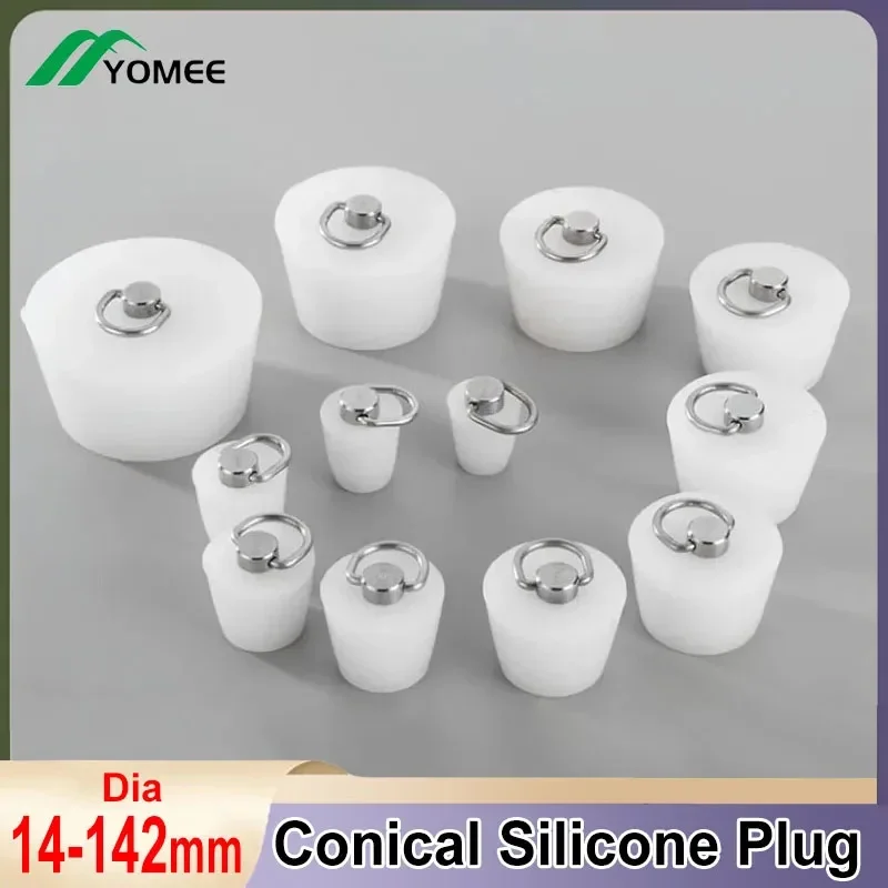 Conical Silicone Rubber Plugs With D Shape Steel Handle HIGH TEMP Clear Sealing Stopper Tapered Rubber Electroplating Paint