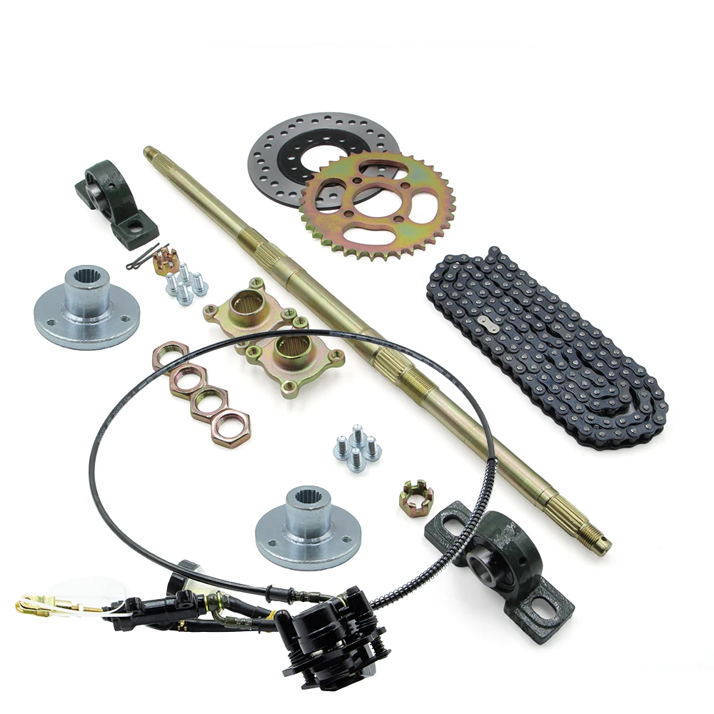 610mm - 428 - 37T ATV go kart rear axle kit STD 20mm complete assembly with load hub brake disc sprocket