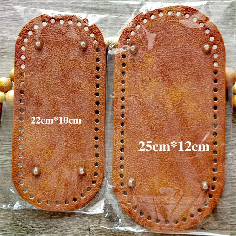 High Qualtiy Oval Round Bottom for Knitted Bag Leather Bag Accessories Handmade Bottom with Holes Diy Crochet Bag Bottom Pu Base