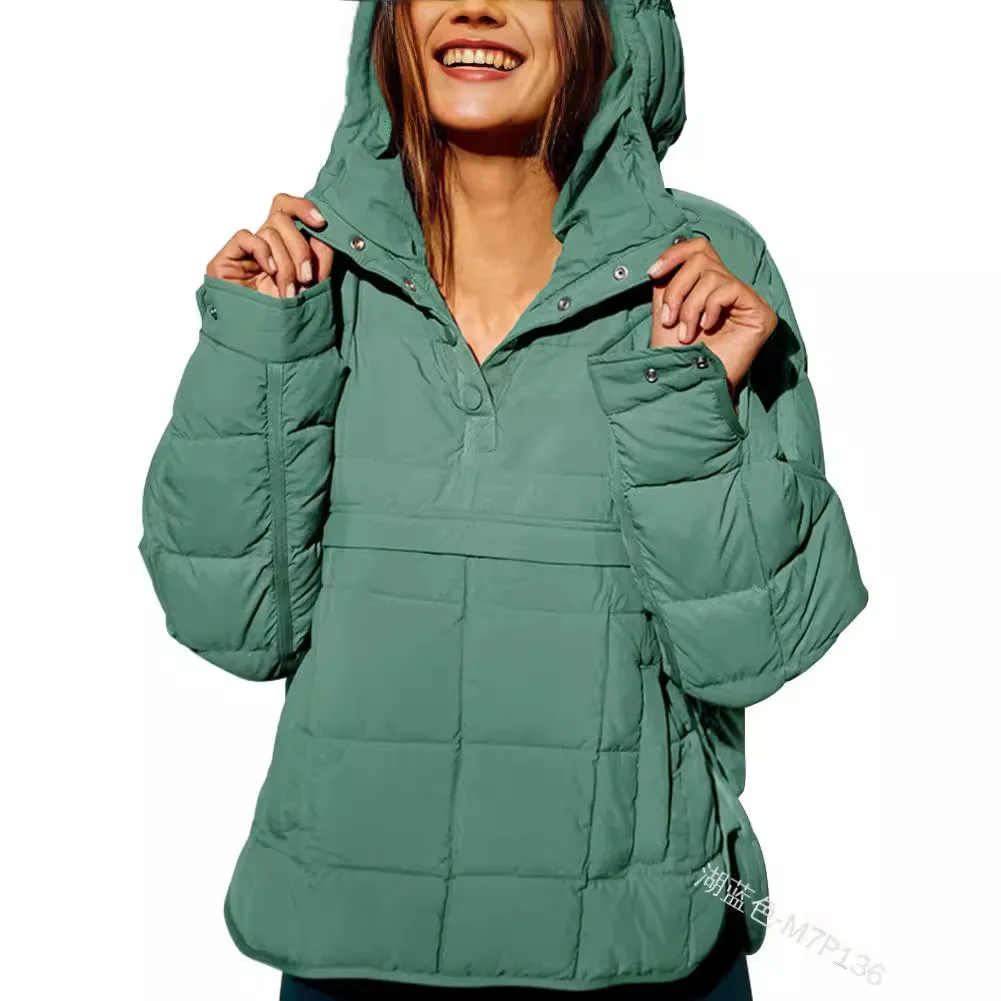 Einfarbig Winter Baumwolle Kleidung Frauen Mode Lässig Lose Langarm Pullover Mit Kapuze Baumwolle Kleidung Tops Weibliche 2025, Neue