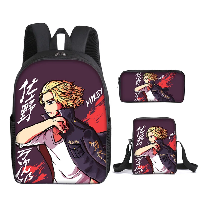 

3psc/set Japan Anime Tokyo Revenger Backpack Crossbody Bag Pen Case Primary Middle School Students Boys Girls Schoolbag