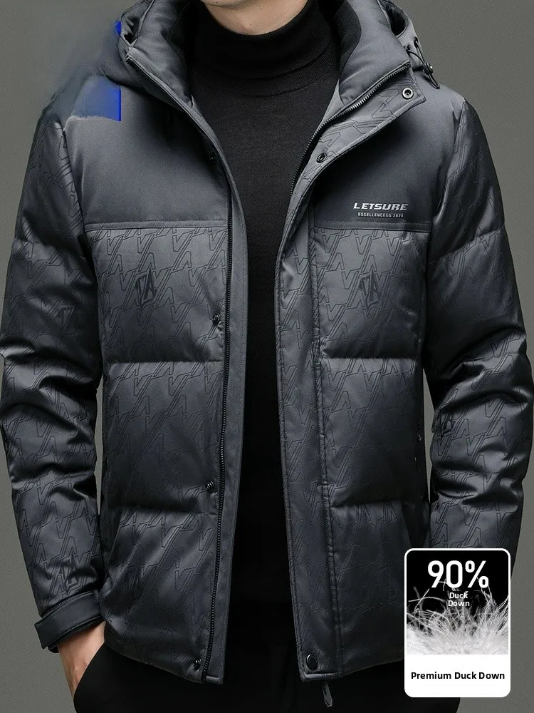 

Lormen Men's Detachable Hooded down Jaet Thiened Warm Faionable Winter Outerwear Windproof Cold Proof Coat