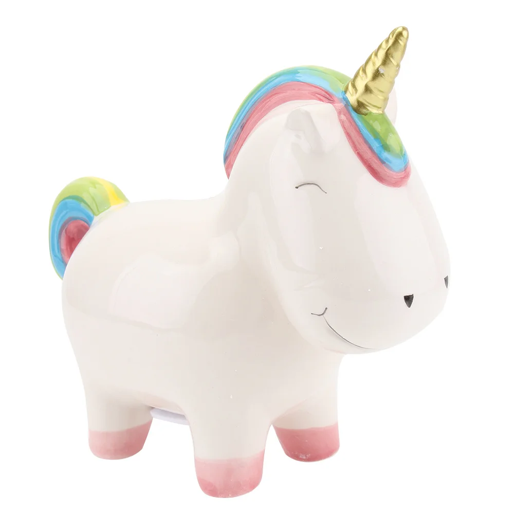 

Ceramic Coin Bank Ceramic Money Pot Ceramic Change Container Home Adornment Lovely Unicorn Ornament