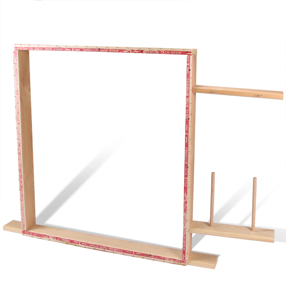 70×70cm Rug Tufting Frame Wooden Rug Making Frame Kit Carpet Tuft Frame Suitable for Electric Carpet Gun Tabletop Display
