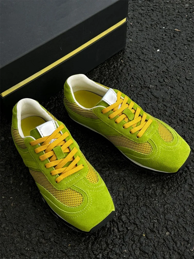 Green Fashion Sneaker Spring Autumn Lace Up Leisure Ladies Shoes Mesh Women Vulcanize Footwear Brand Design New Track Trainers