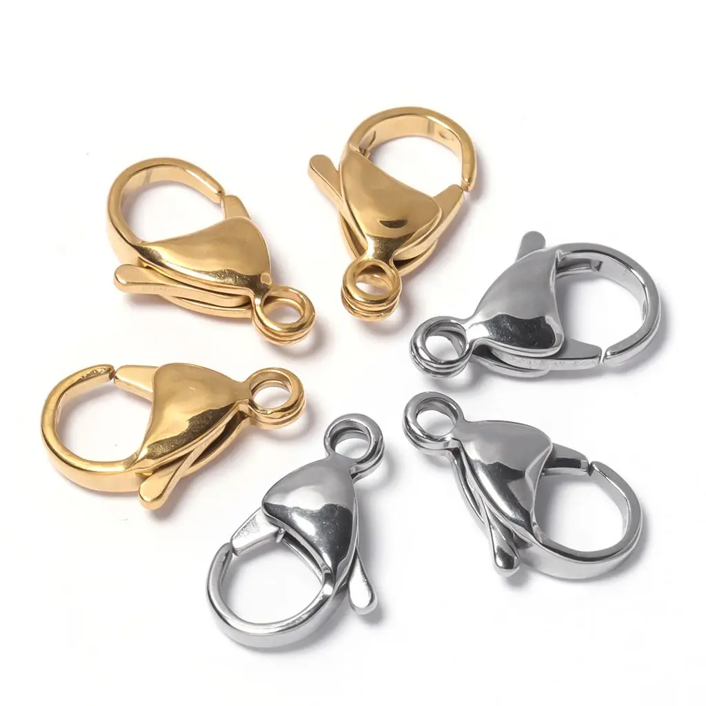 

20pcs Gold Color Silver Color Stainless Steel Finding Lobster Clasp Hook Vintage Jewelry Handmade Make DIY 9/10/11/12/13/15mm