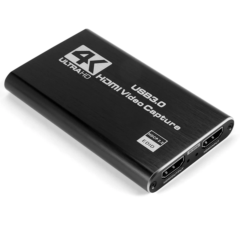 Game Capture Card, USB 3.0 4K Audio Video Capture Card With  Loop-Out 1080P 60FPS Live Streaming For PS4, Switch