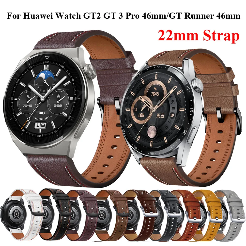 For Huawei Watch GT3 Pro 43 46mm 20 22mm Leather Smart Watch For GT5 Pro GT 4 GT 3 42 46mm Strap Replacement Wristband Bracelet