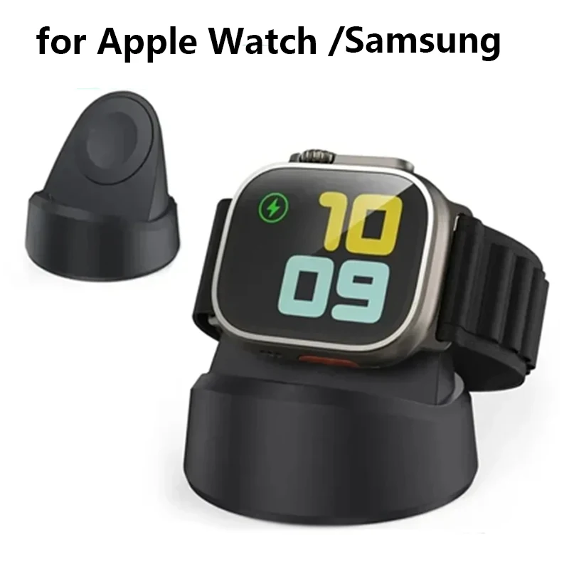 

Магнитная беспроводная зарядная база для часов Apple Watch 10, 9, 8, 7, 6, 5 SE, Samsung Galaxy Watch 8 7, активная док-станция для быстрой зарядки