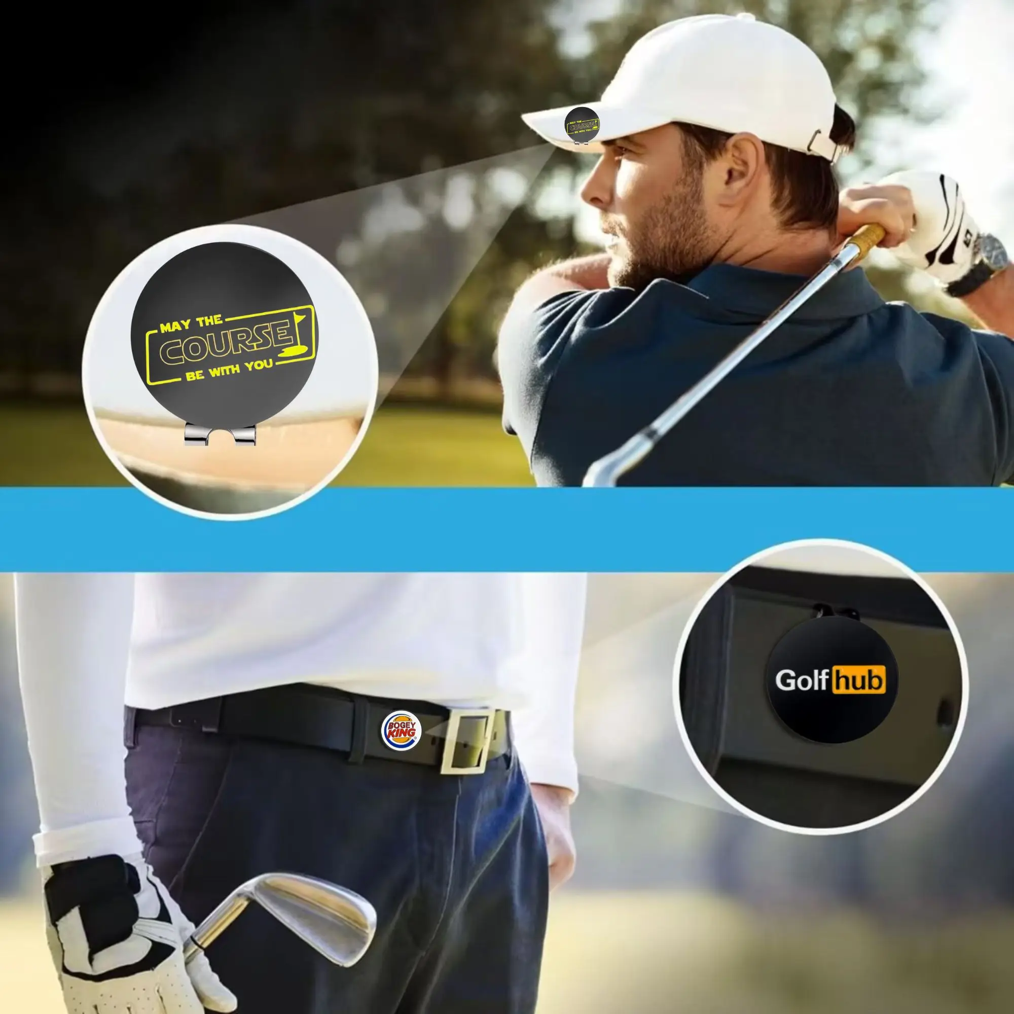 3 Pcs Funny Golf Ball Markers with a Standard Magnetic Hat Clip Funny Golf Ball Marker HatClip for Men Women Premium Golf Gifts view 3