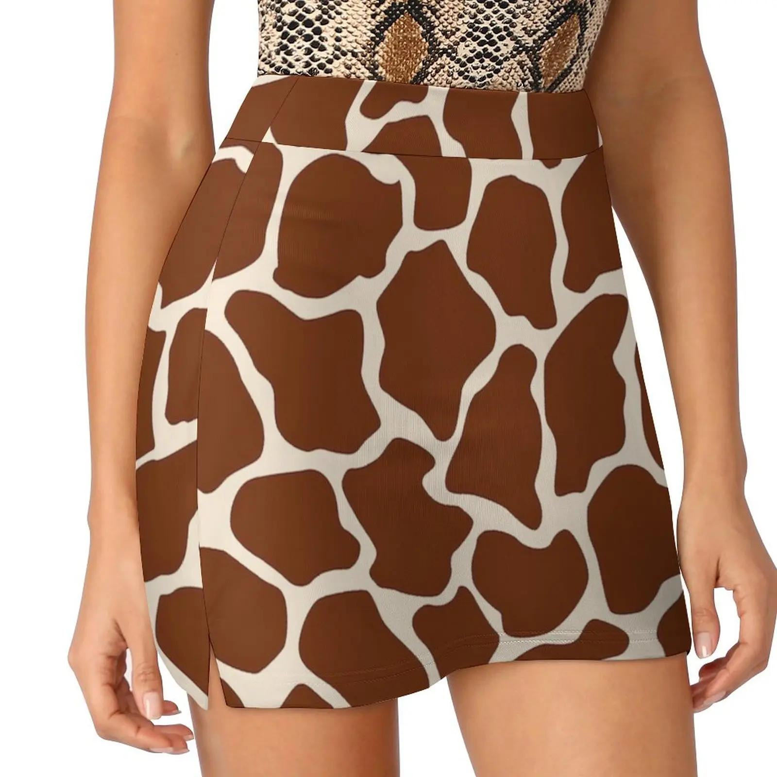 

Giraffe Animal Print Africa And Safari Style Mini Skirt night club outfits Womens dresses Summer dress