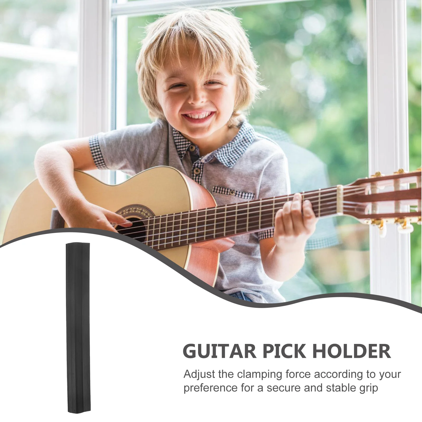 

Guitar Pick Holder Rubber Clip Clamp for Microphone Stand Adjustable Firm Grip Perfect for Acoustic Electric Bass Guitar