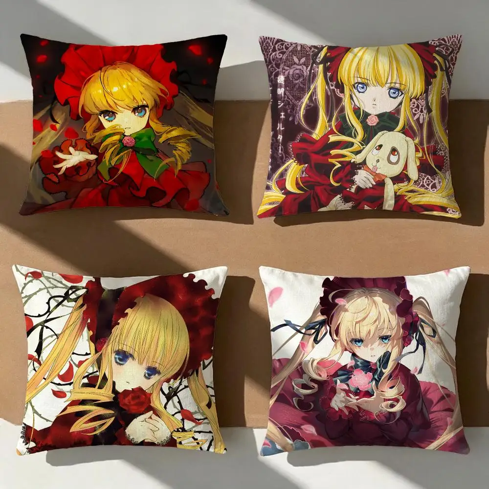 Anime rozen maiden Cushion Cover Pillow Cover Nordic Minimalist Throw DoubleSided Print Cushion Case for Sofa Bedroom Decor