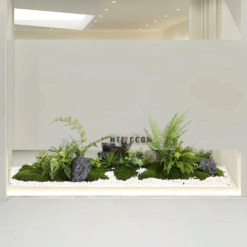 Simulation green plant landscaping combination indoor entrance corner fern decoration cabinet bionic moss landscape layout