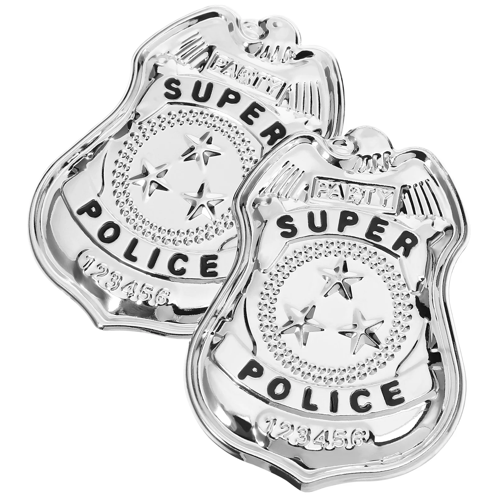 2 Pcs Small Police Badge Pin Halloween Costumes Lifelike Vintage Miss Cosplay Accessories