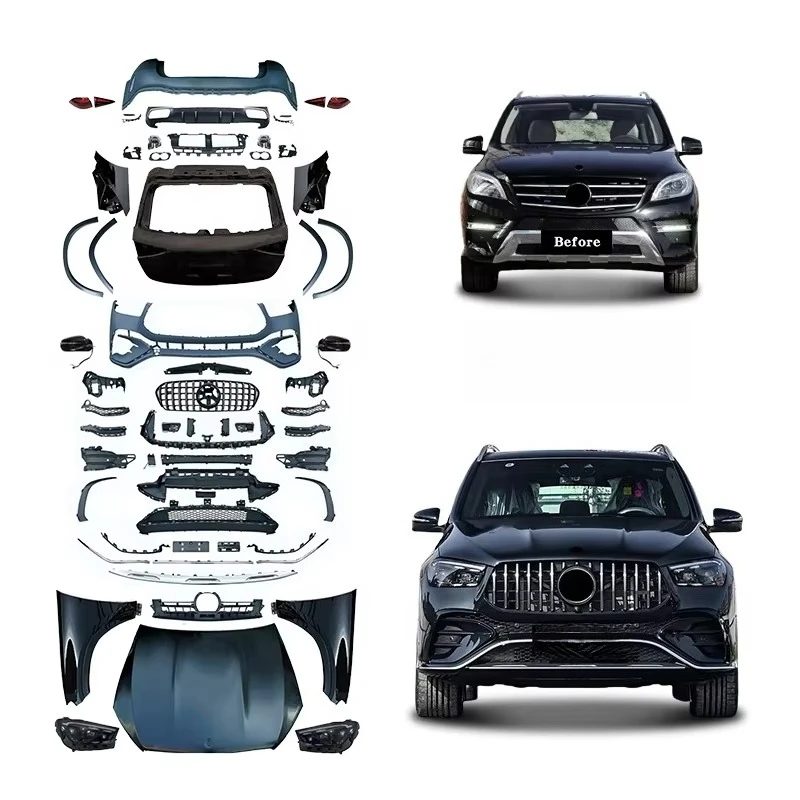 

Комплект обвеса ML W166 в стиле GLE W167 53 для Mercedes: обновление для ML-класса (13-15) и GLE-класса (16-19) до GLE W167 53 — передний бампер, капот, решетка радиатора