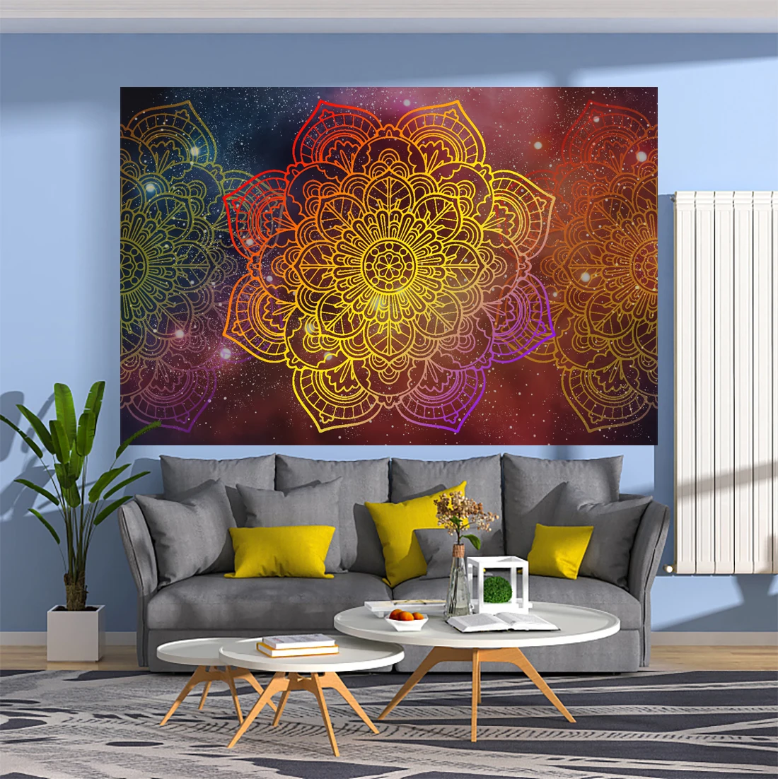 

Indian Mandala Tapestry Bohemian Psychedelic Printed Wall Hanging Carpets Bedroom Or Home For Decoration