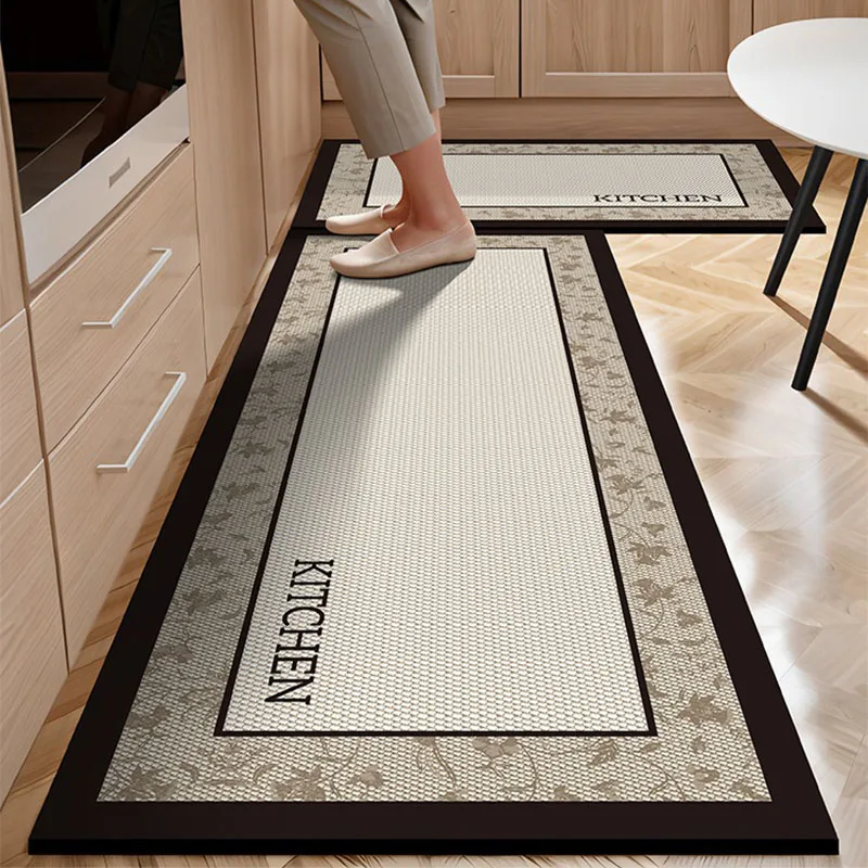 

Kitchen Carpet Imitation Linen Design Floor Mat Water Absorbent Anti-slip Diatom Mud Mats Bathroom Area Rugs Tapetes De Cocina