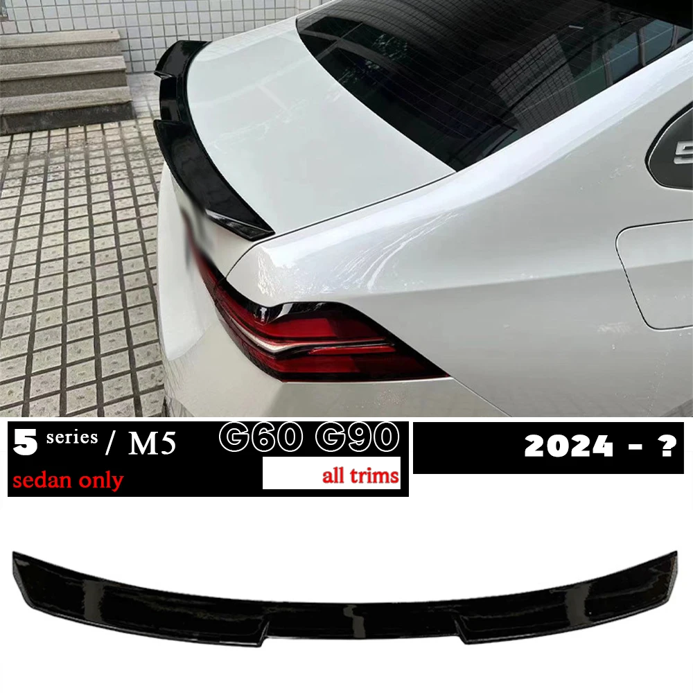 Gloss Black Carbon Print Rear Spoiler for BMW 5 Series G60 M5 G90 Sedan 2024 - 2029 520i 530i 530e 540i 550e M560e 520d 540d M5