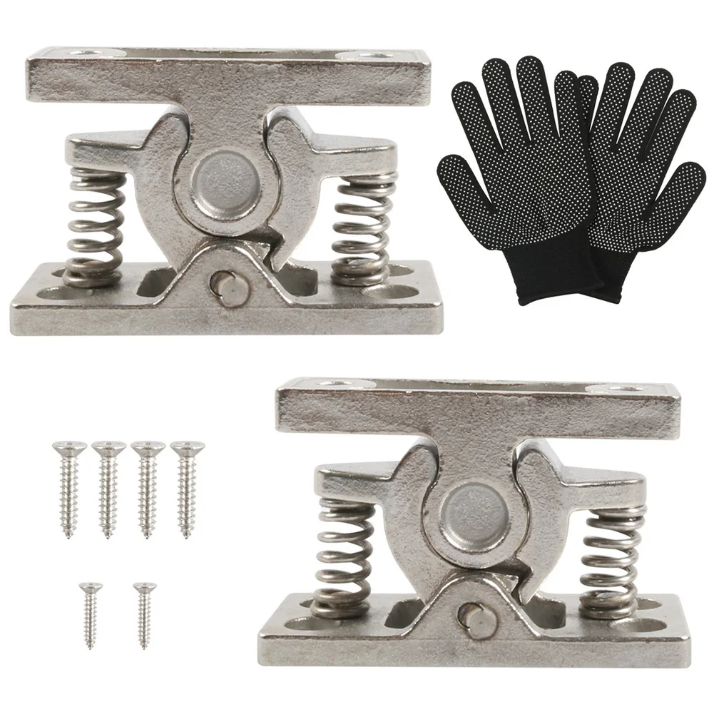 Spring Loaded Door Easy Lock Stop Catch Release Clamp Double Roller Catch Zinc Alloy For RV, Trailer, Boat, Garage Door