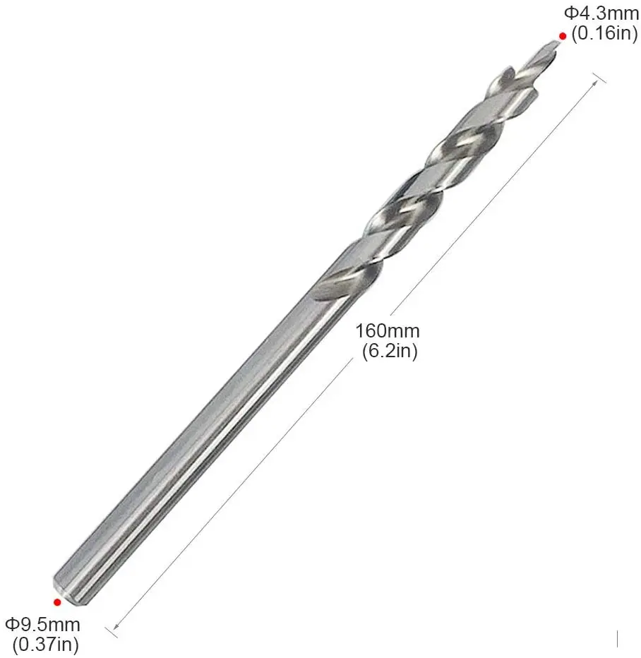 木工用ドリルビット,3/8インチおよび9.5mm,穴のある丸型ハンドル,六角レンチ