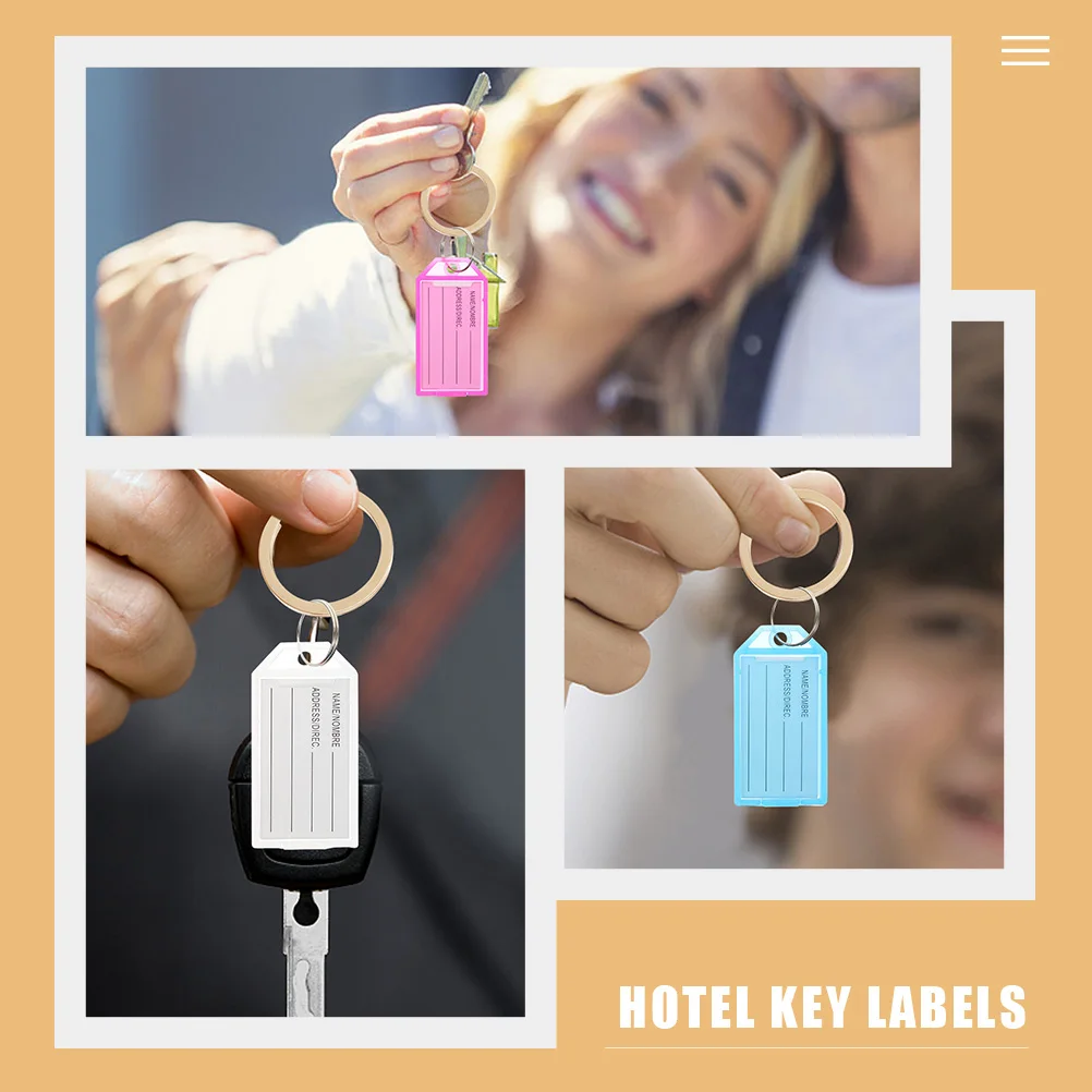 

40 Pcs Colored Key Tags PP Material Blank Labels for Suitcases Luggage Tags Keychains Multi Function ganizer Accessories