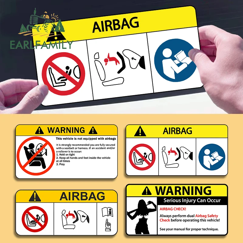 EARLFAMILY 13 سنتيمتر ل وسادة هوائية تحذير ملصقات السيارات الفينيل قافلة شخصية ملصق مائي RV JDM VAN الكتابة على الجدران الكرتون ديكور مقاوم للماء