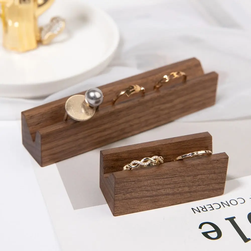 Ring Holder Case Wooden Jewelry Show Props Market Jewelry Display Solid Color Earrings Rings Organizer Ring Display Rack Vintage