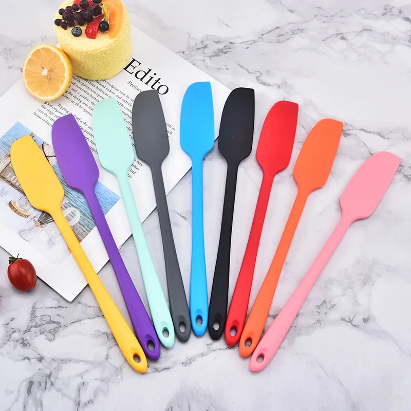 Long Handle Cream Cake Pastry Silicone Spatula Kitchen Non-stick Jam Butter Chocolate Flour Scraper Blender Baking Accessories