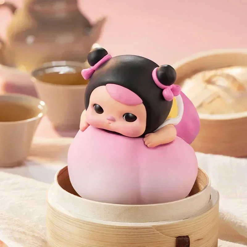 Pucky The Feast Series Steamed Bun Action Figure, Hot Pot, Anime Figure, Longevity Peach Dolls, Decor, Collecemballages Toys, Gift