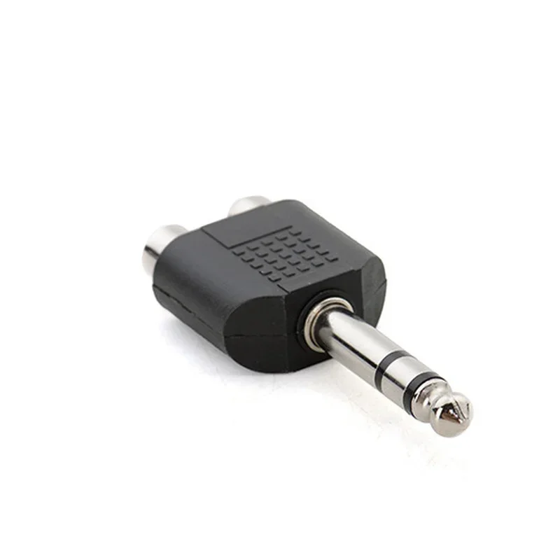 6.35mm 1/4 Inch TRS Stereo Jack Male To 2 RCA Female Plug Y Splitter Adapter