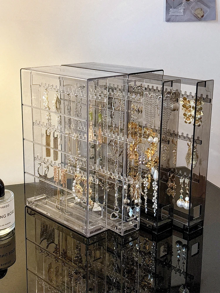 Large Capacity Jewelry Storage Box Earring Bracelet Necklace Transparent Display Stand Luxury Elegant Modern Simple Design