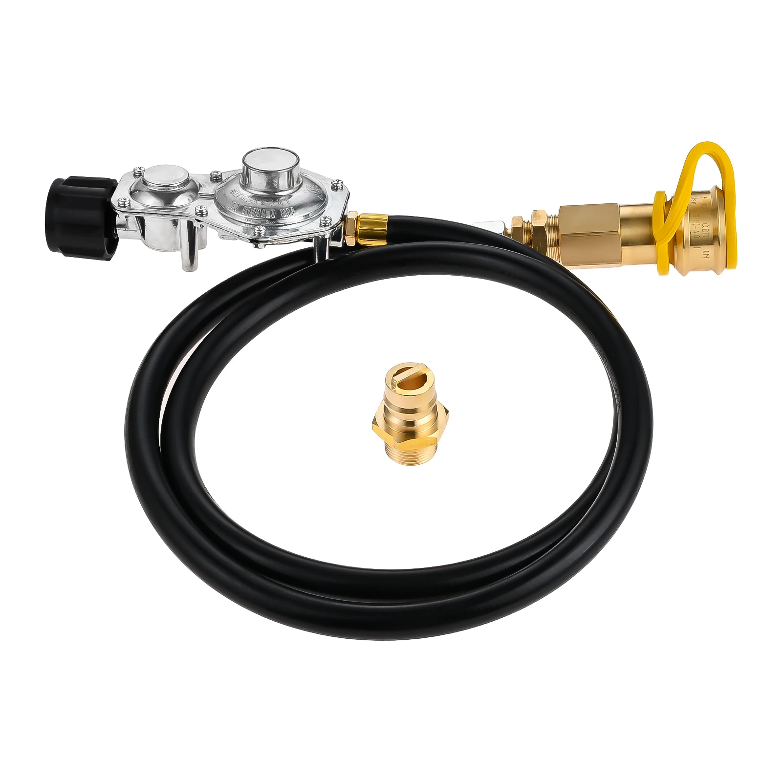 1 Stück 5 Fuß 2-stufiger Propanregler mit Schlauch Standard 3/4" Schnelltrennanschluss 3/4" Stecker für LP Propan Outdoor Cooking