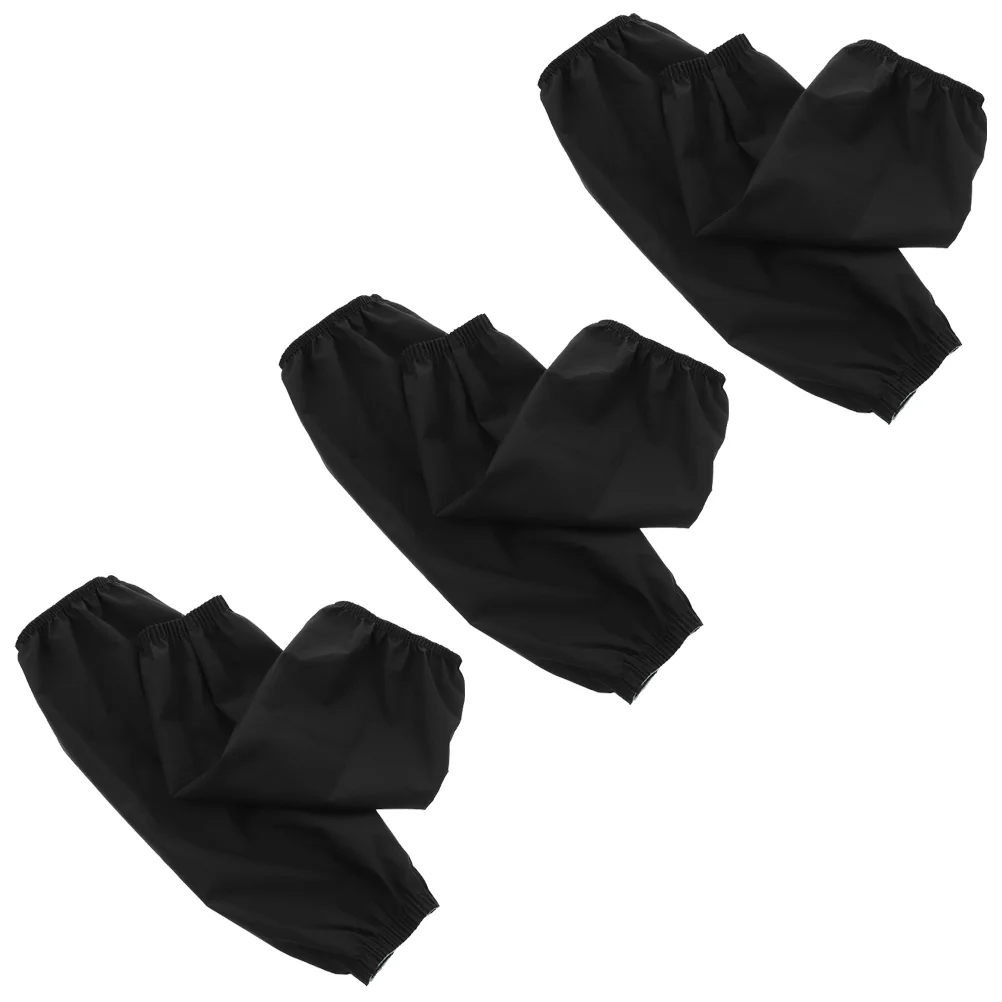 

3 Pairs Oilproof Waterproof and Sleeve Gloves General Hotel Sleeves Black Tarpaulin Long Oversleeves for Home Men Women