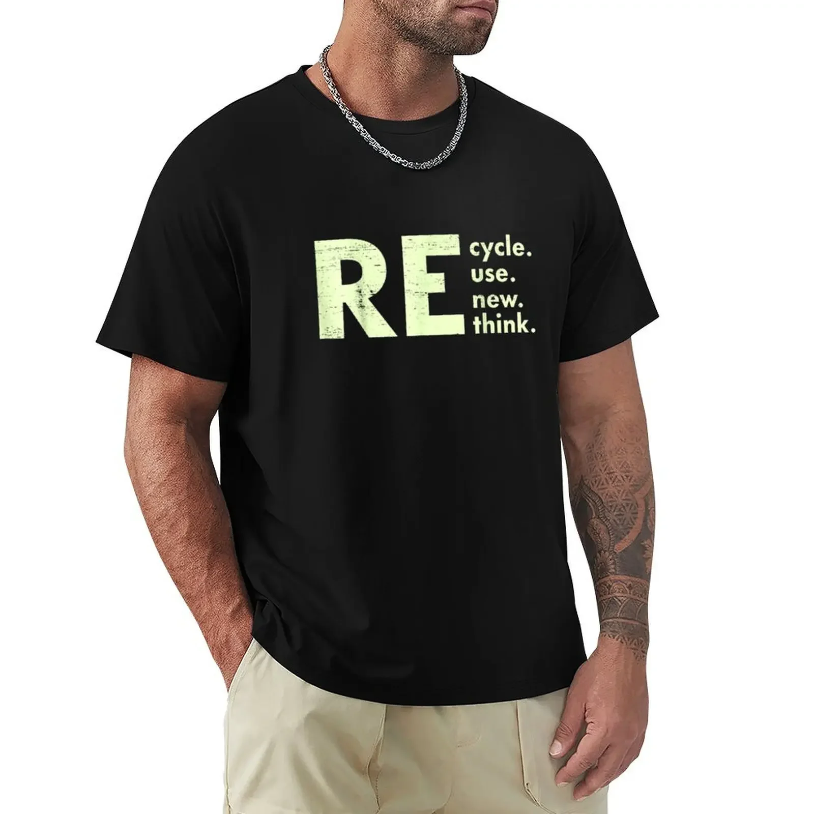 Recycle use new think T-Shirt cotton graphic tees graphic tee shirt plus size tops plus sizes plain t shirts men