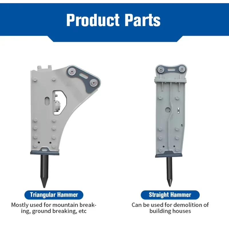 High Performance Mini Excavator Hydraulic Hammer Professional Vibratory Pile Driver Breaking Hammer Attachment for Excavators