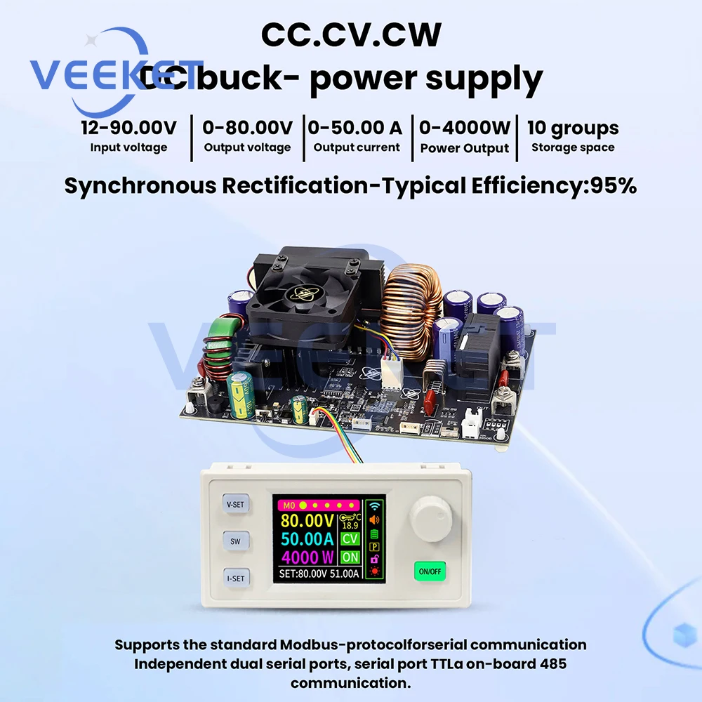XY8050S CNC DC Buck Power Supply 50A/4000W Adjustable Stabilized