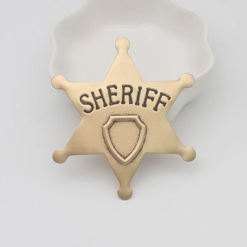 TWGX Wholesale Metal  Sheriff Brooch Badges for Kids Girls and Adult Western Police Vest Badge  Deputy  Cowboy Party Decoration