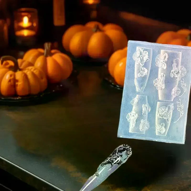 3DフラワーシリコンネイルモールドスイートボウローズネイルテンプレートDIYネイルアートデコレーションスタンピングプレートマニキュアデザインツール