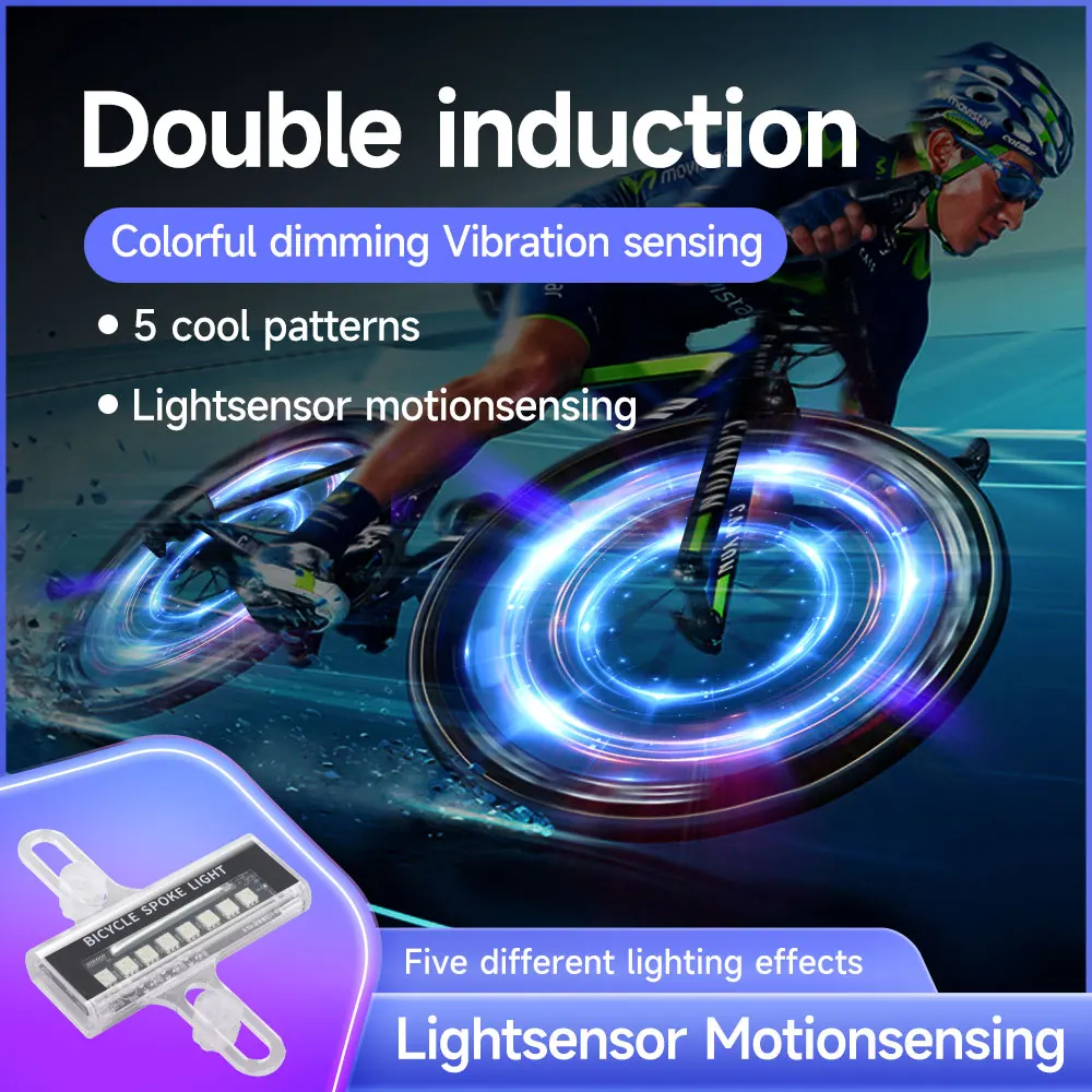 

Красочный светильник со спицами для велосипедного колеса, перезаряжаемый через USB светодиодный фонарик для шин, неоновый декор обода мотоцикла, сигнальные огни для дорожного велосипеда MTB