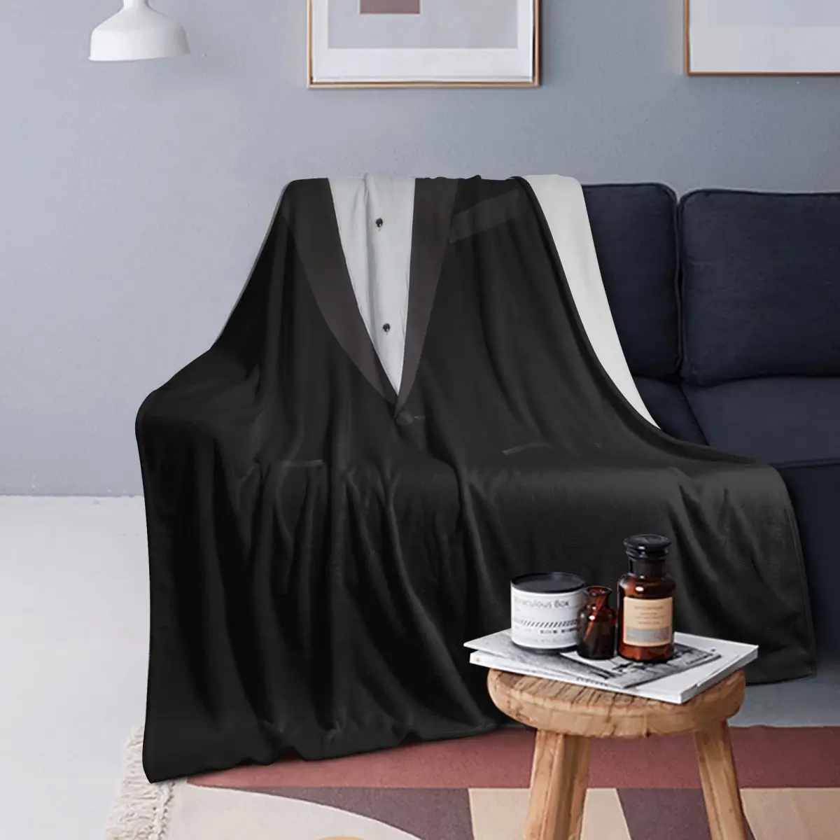 

Realistic American Tuxedo Shirts With USA Bow Tie Blankets Soft Warm Flannel Throw Blanket Bedding for Bed Living room Picnic