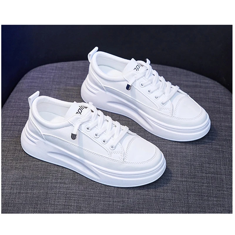 Fashion Sneakers Women Shoes Young Ladies Casual Shoes Female Sneakers Brand White Shoes Thick Sole 3cm A2375