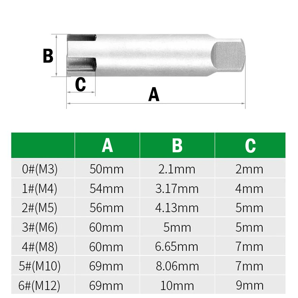 6 pz rimuovere spogliato danneggiato vite rubinetto estrattore testa rotta rimozione vite strumento manuale M4 M5 M6 M8 M10 M12 vite rubinetto