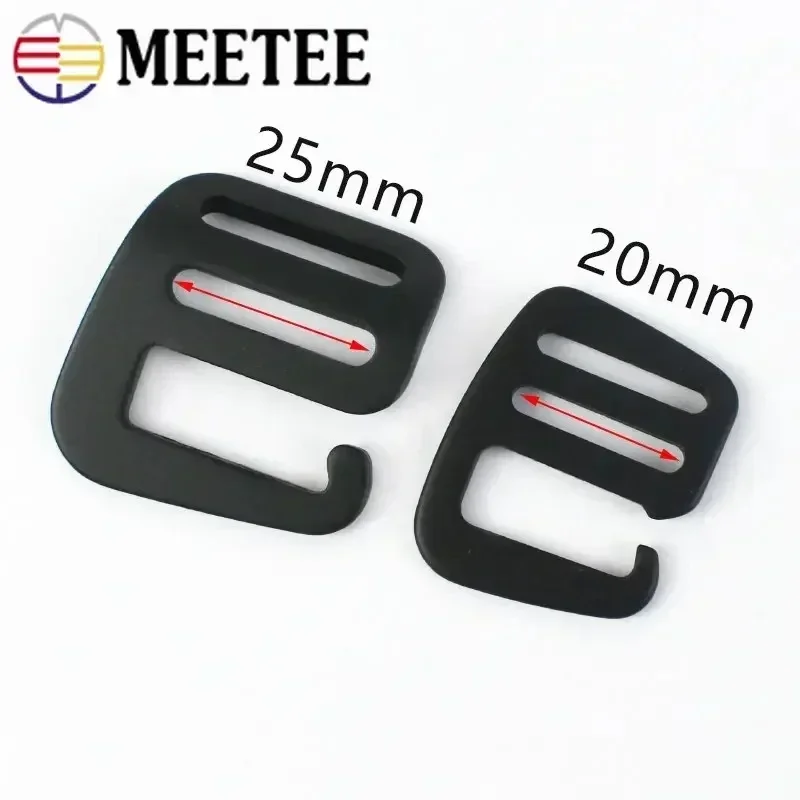 Meetee 5/10Pcs 20/25mm Metal G Hook Buckles Tri-Glide Adjust Buckle Bags Backpack Webbing Slider Clasp DIY Hardware Accessories