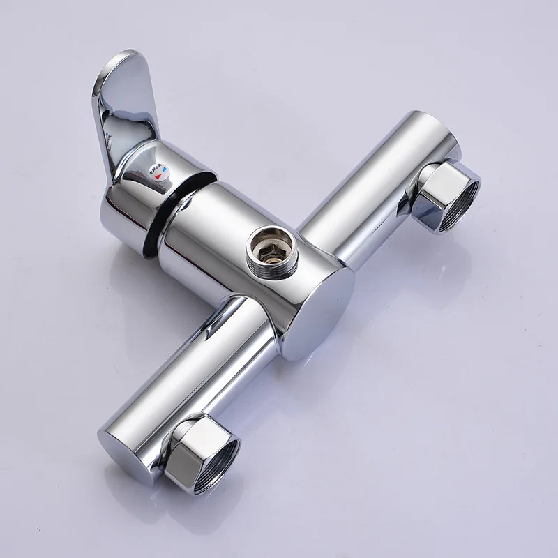 1pc Bathtub Faucet Stainless Steel Chrome Bathroom Hot And Cold Mixing Valve Taps Thread G1/2' Wall Mounted