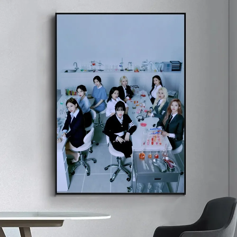 Kpop Music Twice Posters Fancy Wall Sticker for Living Room Bar Decoration Vintage Decorative Painting Middle view 2