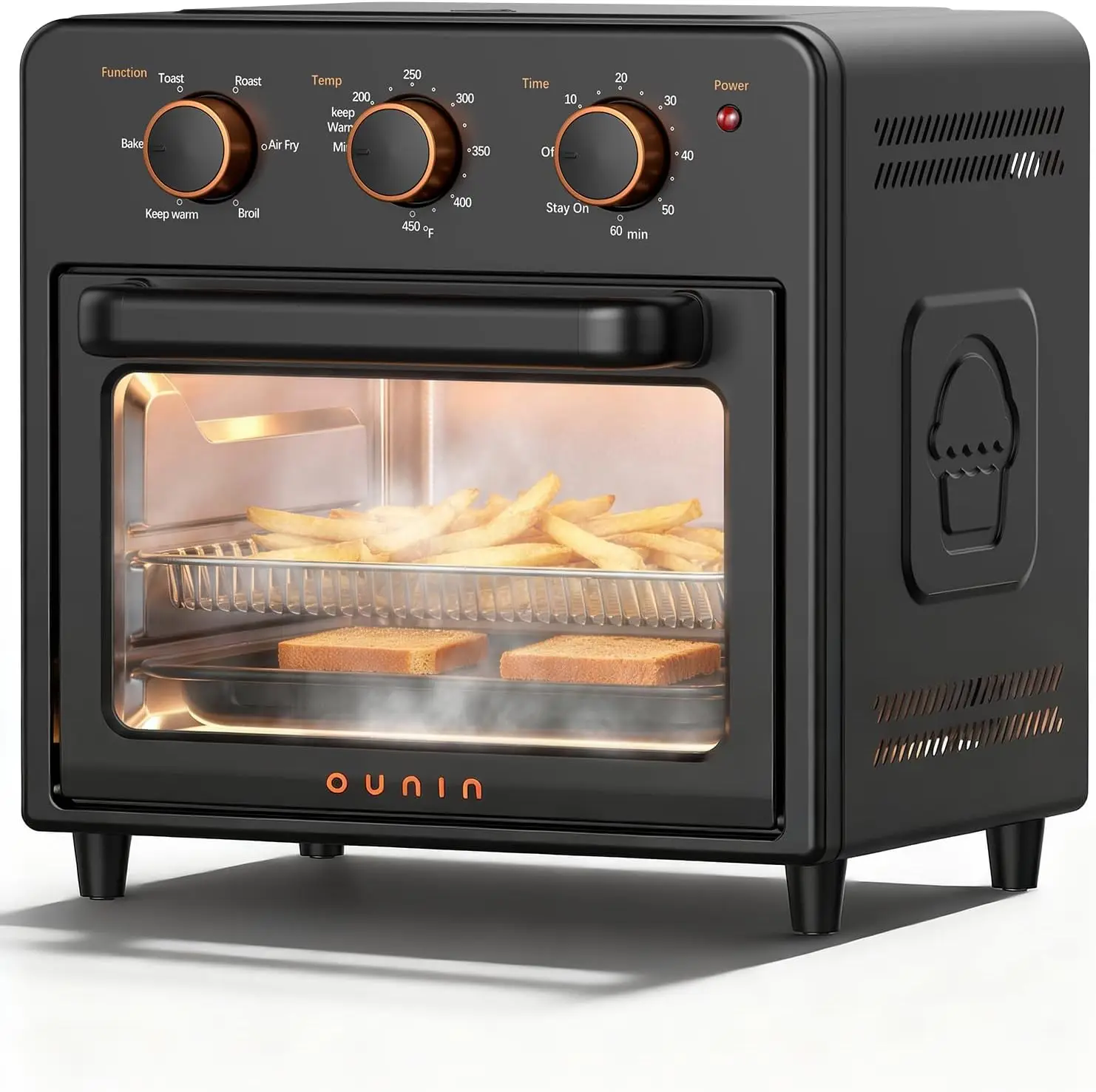 

Air Fryer & Toaster Oven with Steam Infusion, 12L Compact, Countertop Friendly, Fast Preheat with Bake, Convection Bake