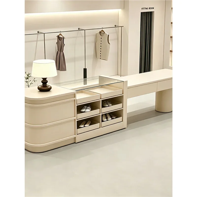 Light luxury clothing store Nakajima Taiwan ornament table display table shopping mall shoe bag jewelry medium antique glass