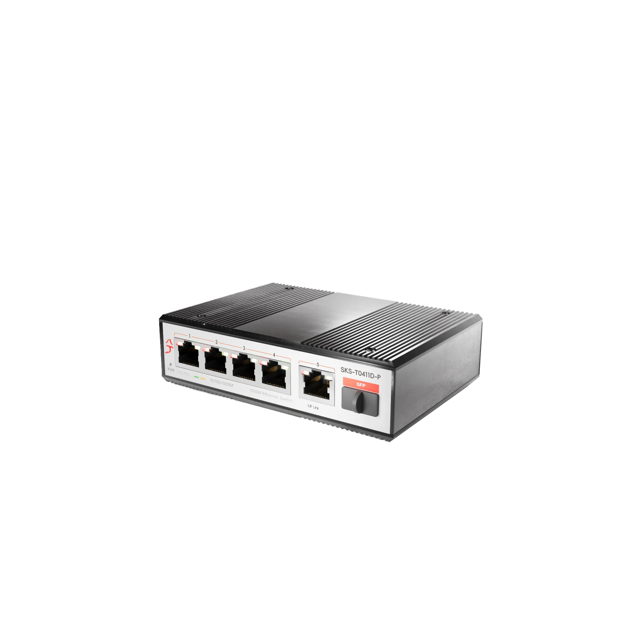 XikeStor 6 Ports 1G POE Unmanaged Ethernet Switch 4*PoE 1*1G RJ45 1*1G SFP+ Support Dual-connnected power DC44-55V supply