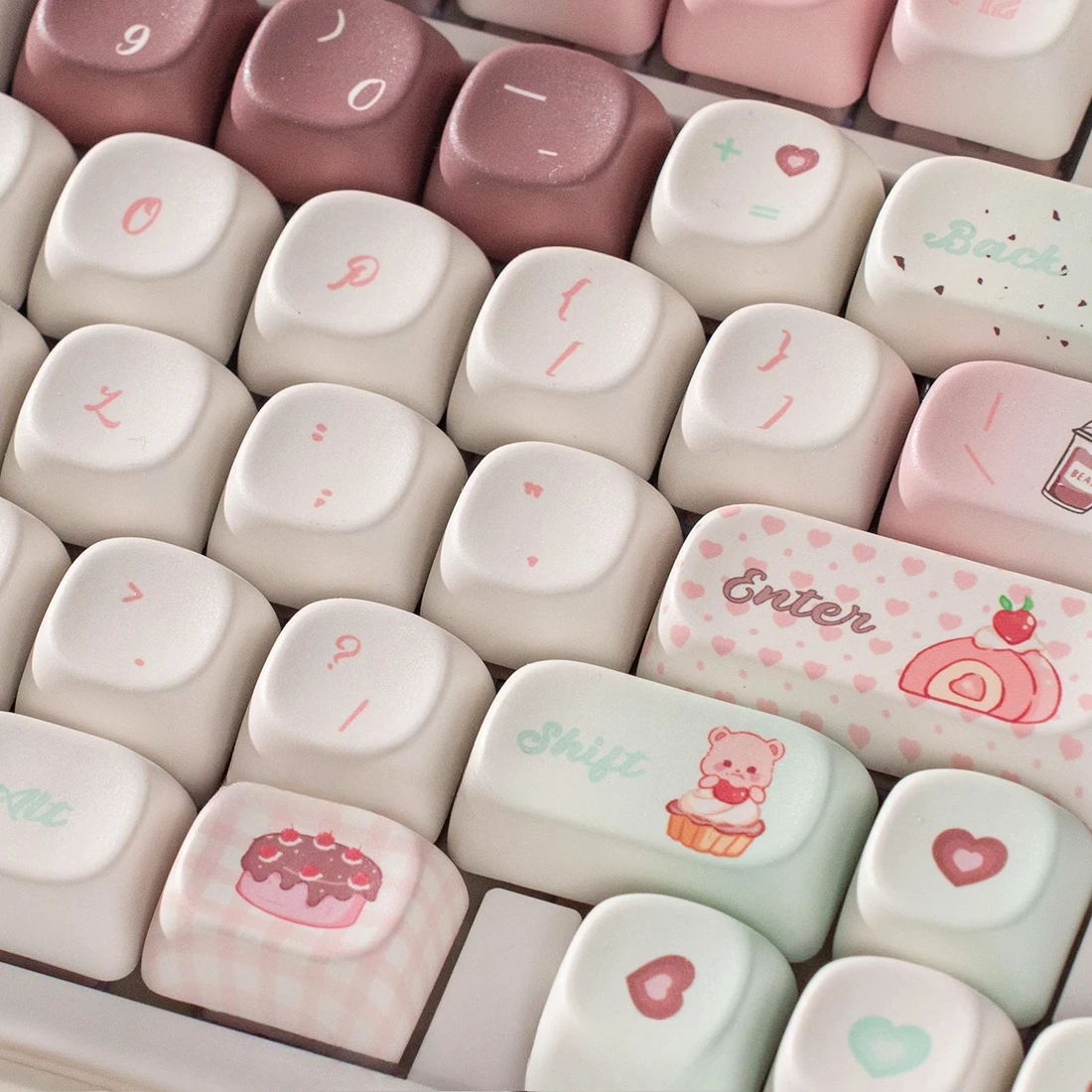 Chocolate MOA Cute Keycap Set 131 Key Colorful Keycaps Suitable for Mechanical Keyboard 61/64/68/75/84/87/96 Layout